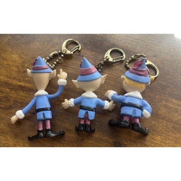 Memory Lane Lot of  3 Elf  Island Of Misfit Toy's Keychain Hermey‎ Christmas - Picture 2 of 9